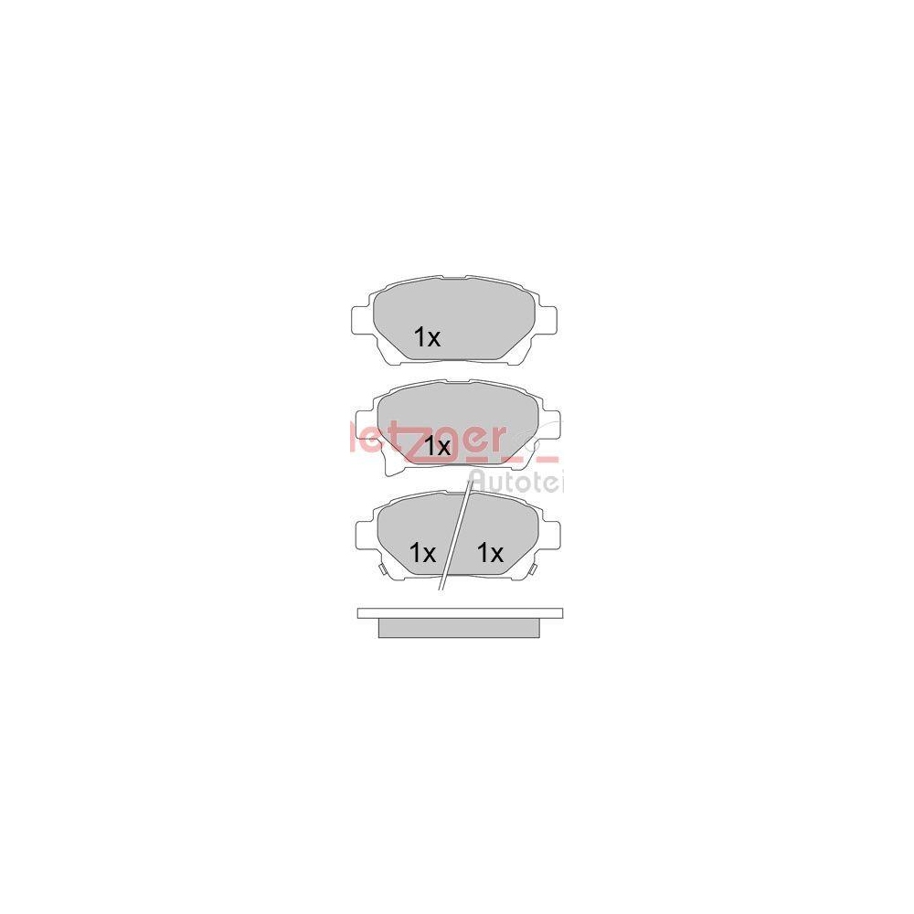 Bremsbelagsatz, Scheibenbremse METZGER 1170586 GREENPARTS für TOYOTA