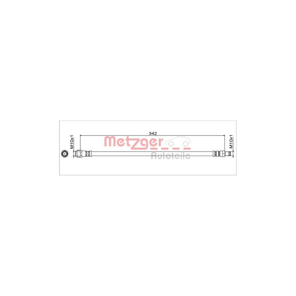 Bremsschlauch METZGER 4111787 für MERCEDES-BENZ, Vorderachse links