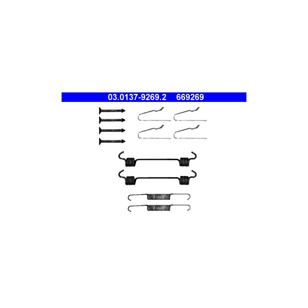 Zubehörsatz, Feststellbremsbacken ATE 03.0137-9269.2 für CHRYSLER MERCEDES-BENZ