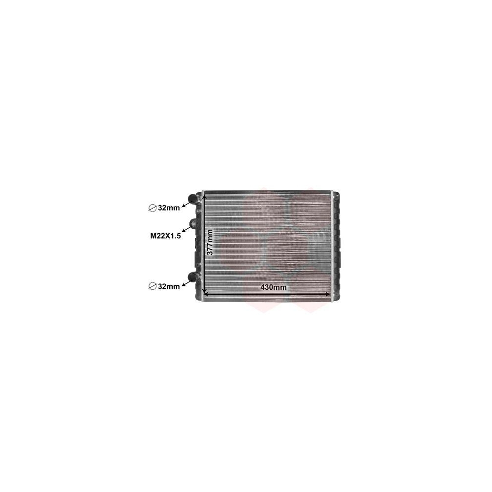 Kühler, Motorkühlung VAN WEZEL 58002129 für VW, für Fahrzeuge ohne Klimaanlage