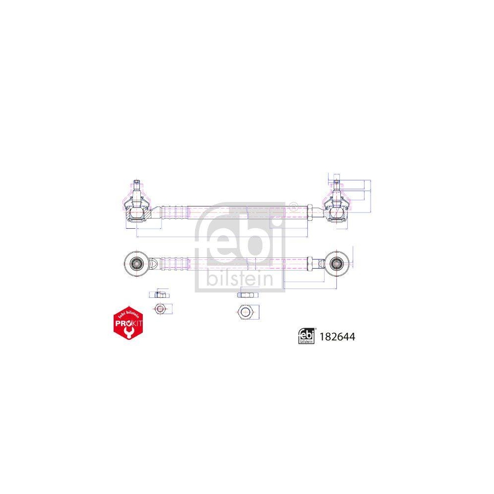 Spurstange FEBI BILSTEIN 182644 ProKit für DEUTZ-FAHR, Vorderachse