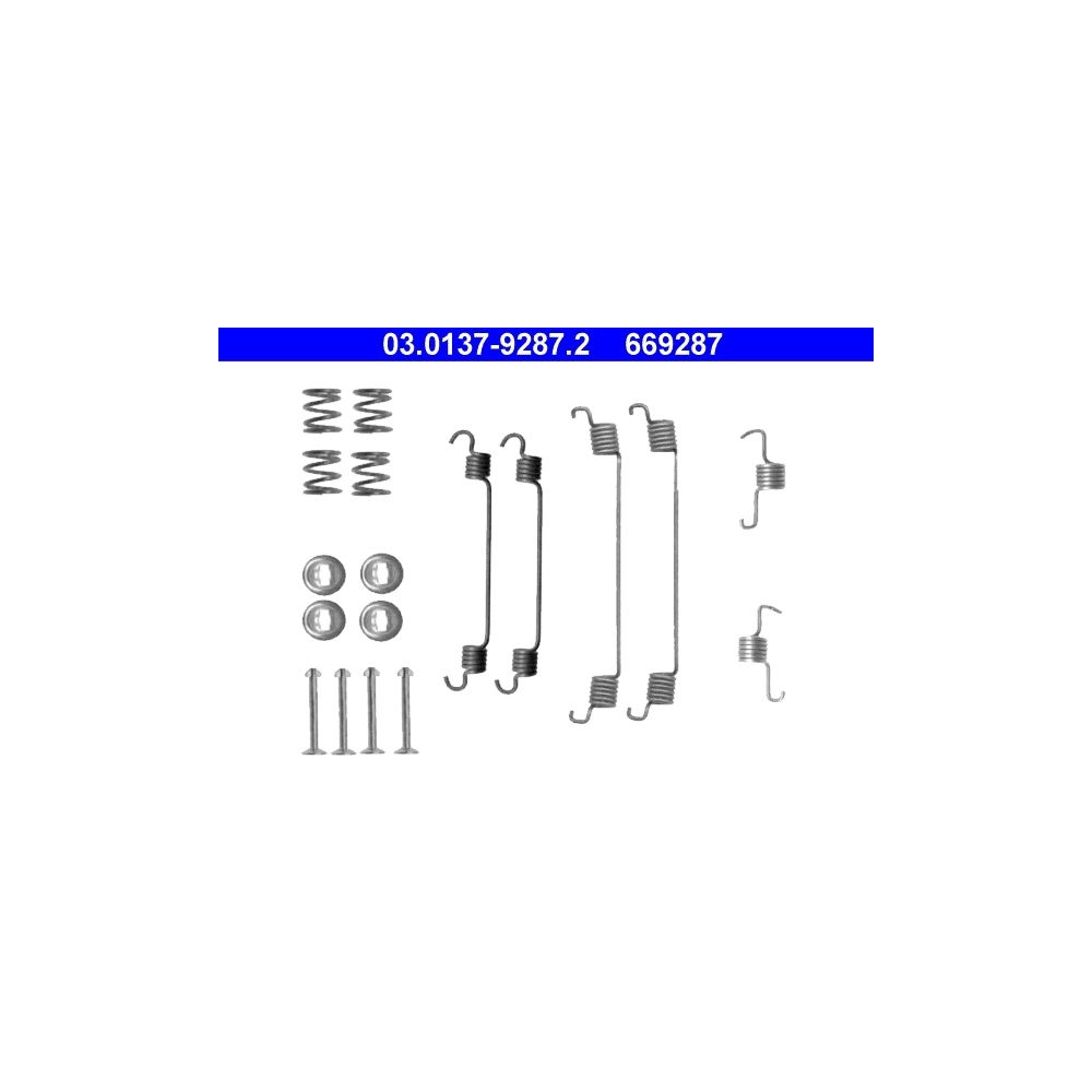 Zubehörsatz, Bremsbacken ATE 03.0137-9287.2 für CITROËN PEUGEOT, Hinterachse