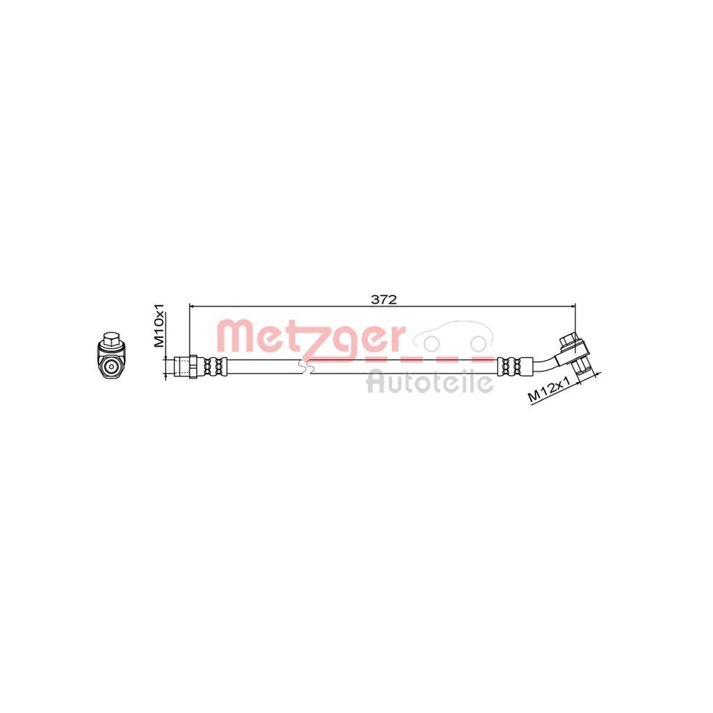 Bremsschlauch METZGER 4111795 GREENPARTS für MERCEDES-BENZ, Hinterachse links