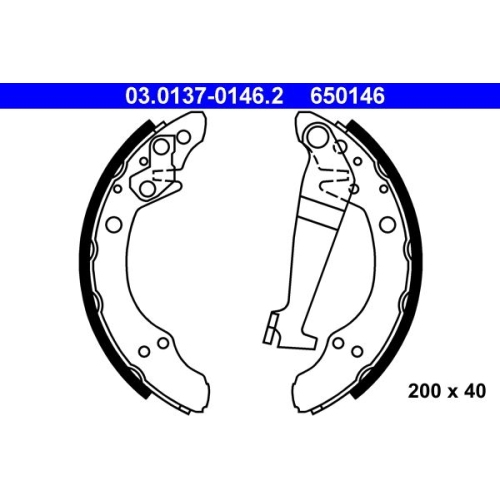 Bremsbackensatz ATE 03.0137-0146.2 für VAG, Hinterachse