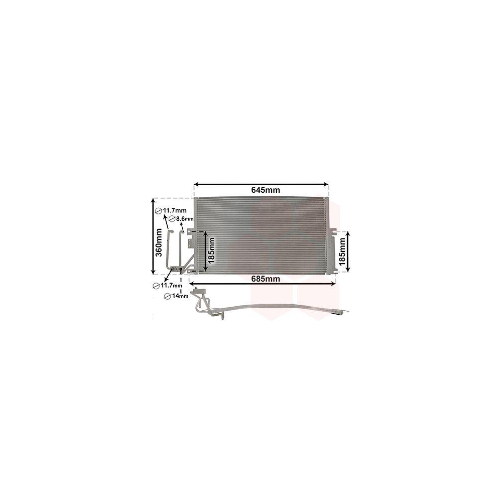 Kondensator, Klimaanlage VAN WEZEL 37005241 für OPEL