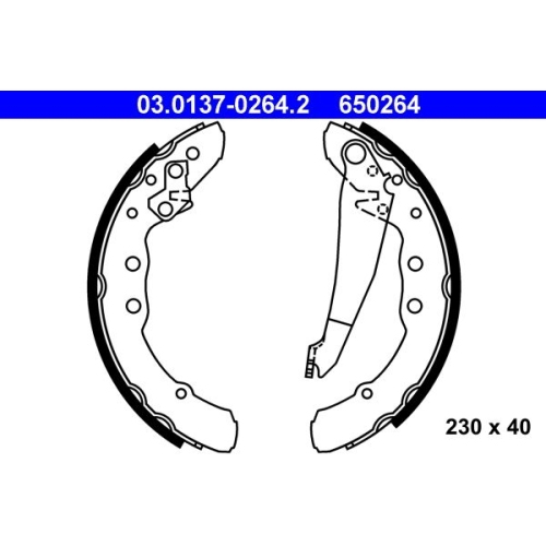 Bremsbackensatz ATE 03.0137-0264.2 für SEAT VAG, Hinterachse