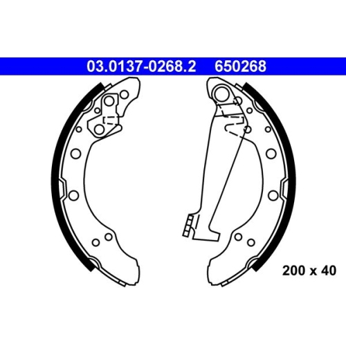 Bremsbackensatz ATE 03.0137-0268.2 für SEAT SKODA VAG, Hinterachse