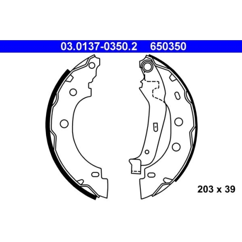 Bremsbackensatz ATE 03.0137-0350.2 für NISSAN RENAULT, Hinterachse