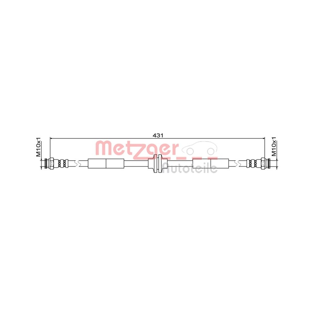 Bremsschlauch METZGER 4111804 für ALFA ROMEO, Vorderachse links