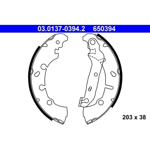 Bremsbackensatz ATE 03.0137-0394.2 für FORD MAZDA, Hinterachse