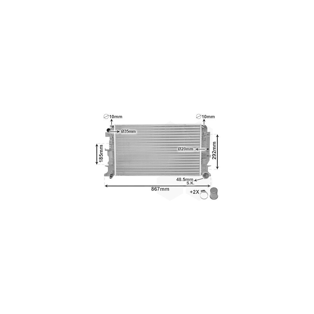 Kühler, Motorkühlung VAN WEZEL 58002271 *** IR PLUS *** für MERCEDES-BENZ VW