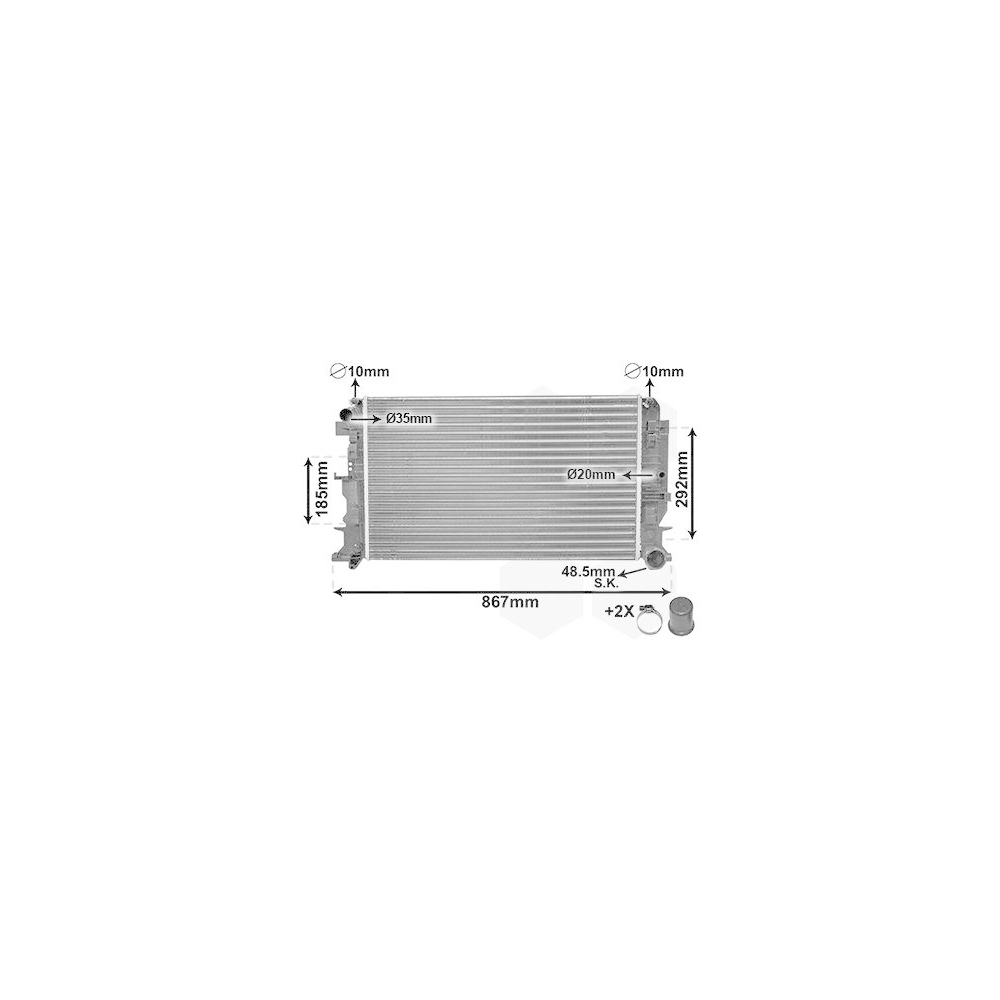 Kühler, Motorkühlung VAN WEZEL 58002271 *** IR PLUS *** für MERCEDES-BENZ VW