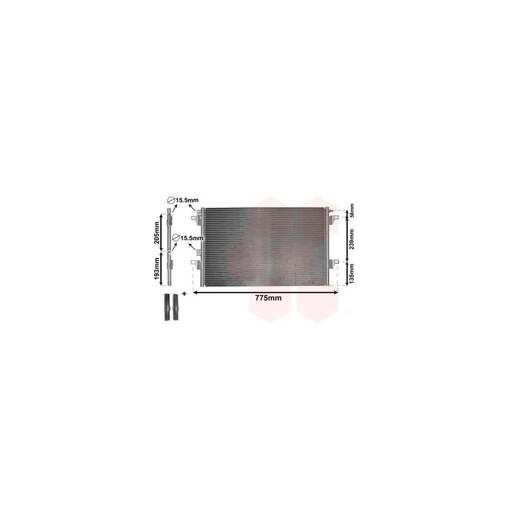 Kondensator, Klimaanlage VAN WEZEL 43005382 *** IR PLUS *** für RENAULT