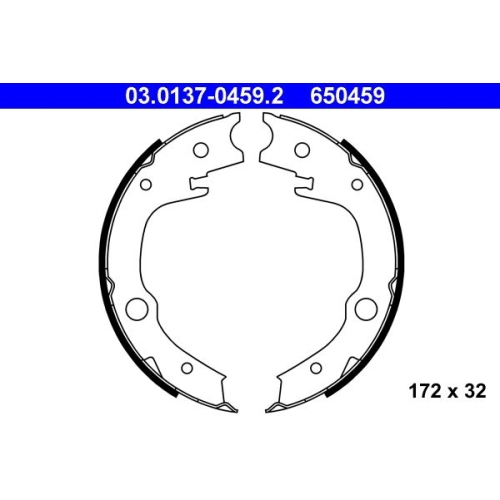 Bremsbackensatz, Feststellbremse ATE 03.0137-0459.2 für TOYOTA, Hinterachse