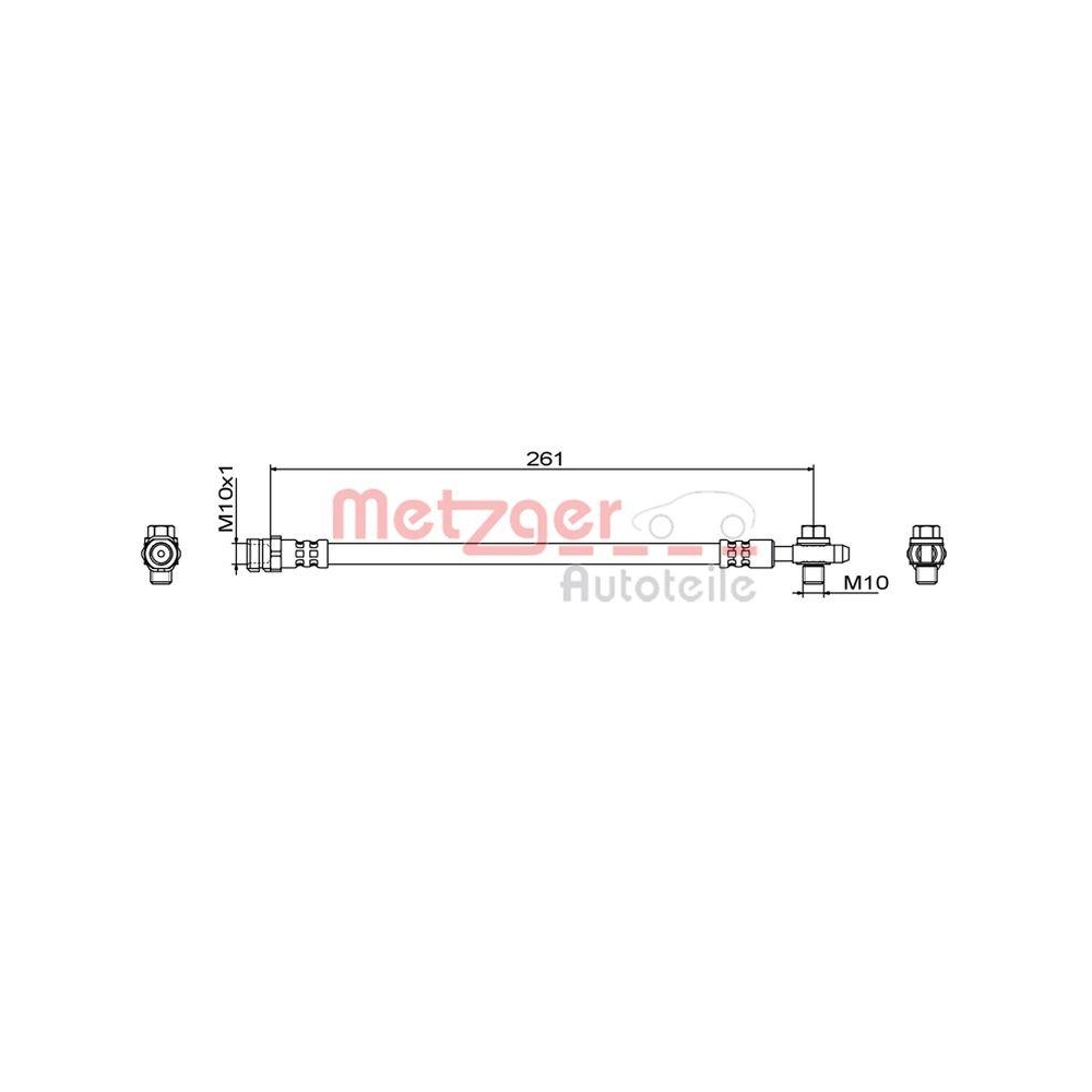 Bremsschlauch METZGER 4111829 für SEAT SKODA VW, Hinterachse links