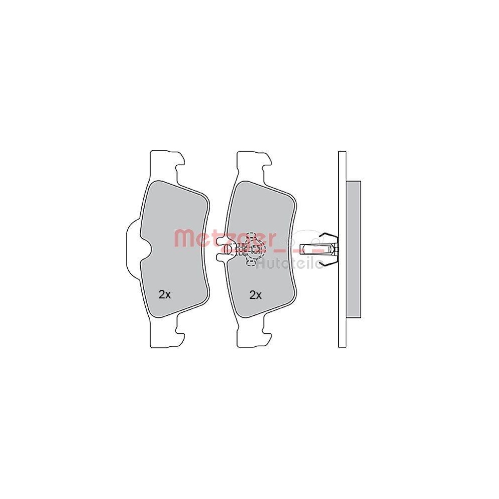 Bremsbelagsatz, Scheibenbremse METZGER 1170049 GREENPARTS für MERCEDES-BENZ