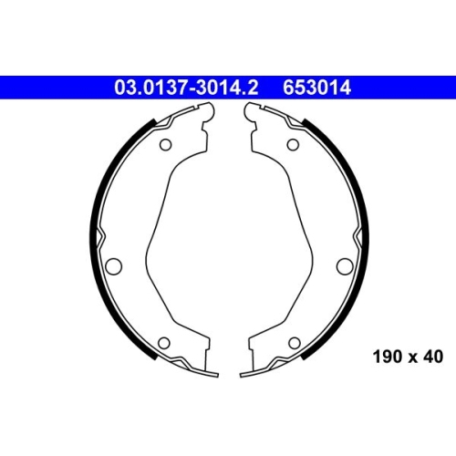 Bremsbackensatz, Feststellbremse ATE 03.0137-3014.2 für HYUNDAI KIA, Hinterachse