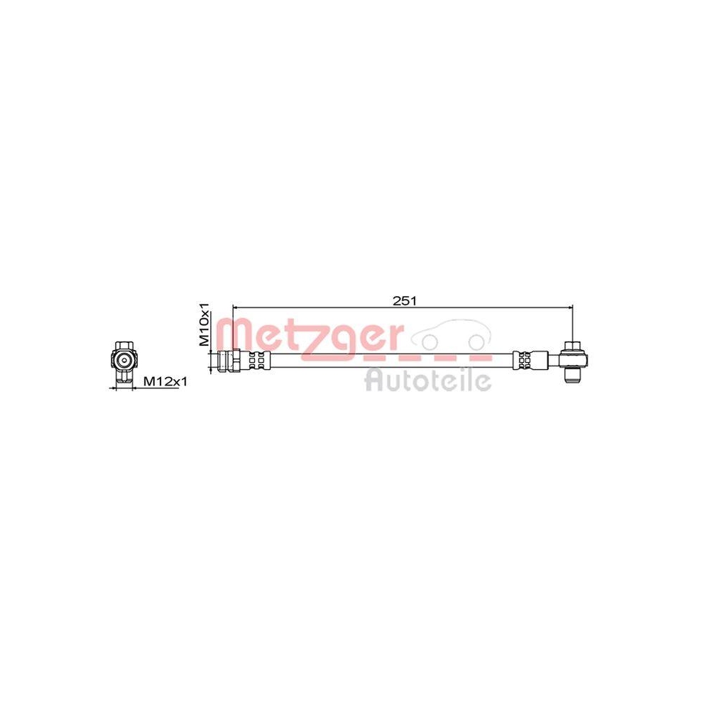 Bremsschlauch METZGER 4111830 GREENPARTS für SEAT SKODA VW, Hinterachse links