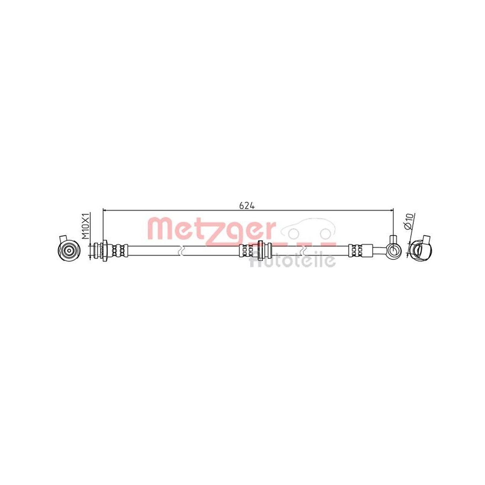 Bremsschlauch METZGER 4111834 für RENAULT, Vorderachse links, Vorderachse rechts