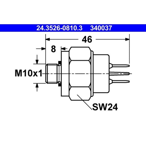 Bremslichtschalter ATE 24.3526-0810.3 für ALFA ROMEO BMW BUESSING DAF FORD IVECO