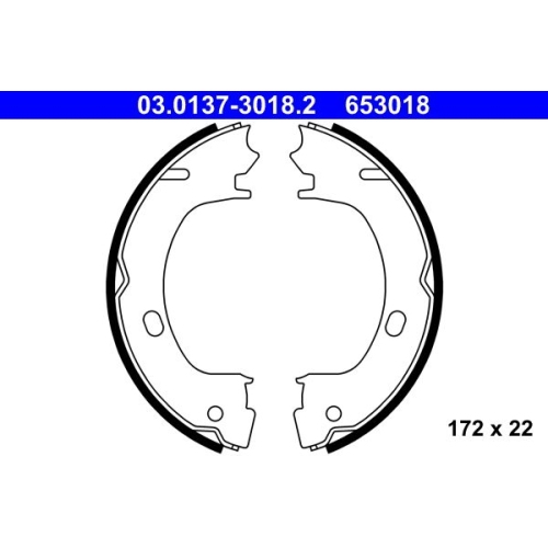 Bremsbackensatz, Feststellbremse ATE 03.0137-3018.2 für CHRYSLER