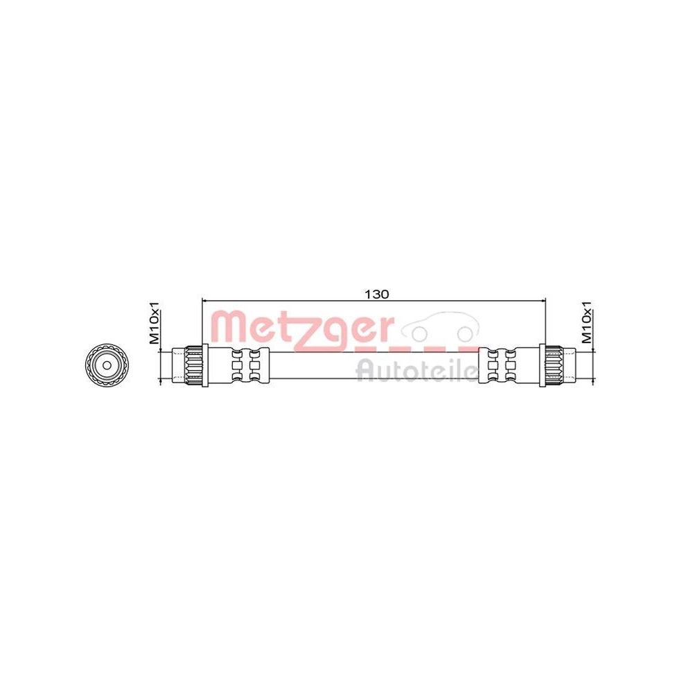 Bremsschlauch METZGER 4111837 GREENPARTS für RENAULT, Hinterachse links