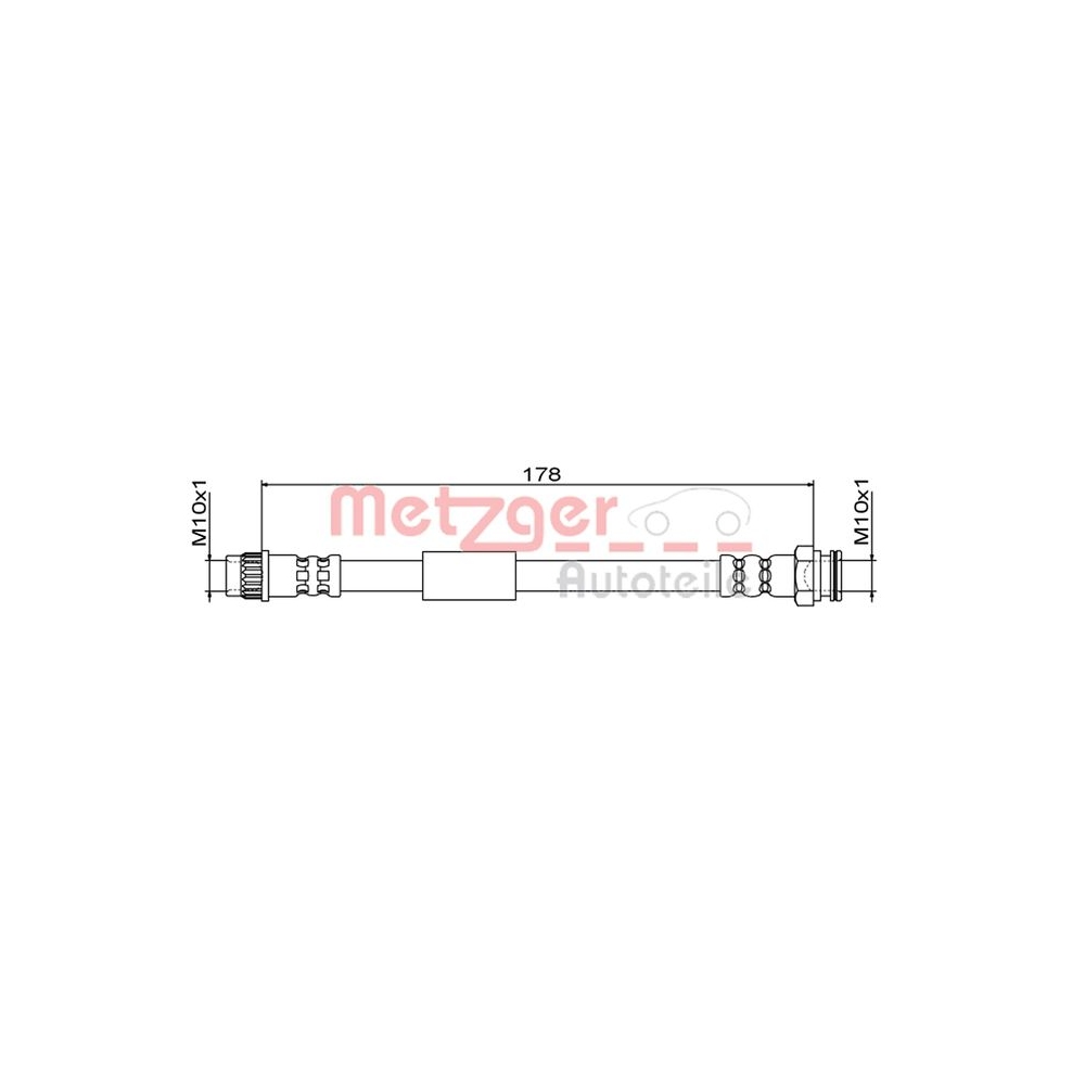 Bremsschlauch METZGER 4111843 GREENPARTS für CITROËN OPEL PEUGEOT VAUXHALL