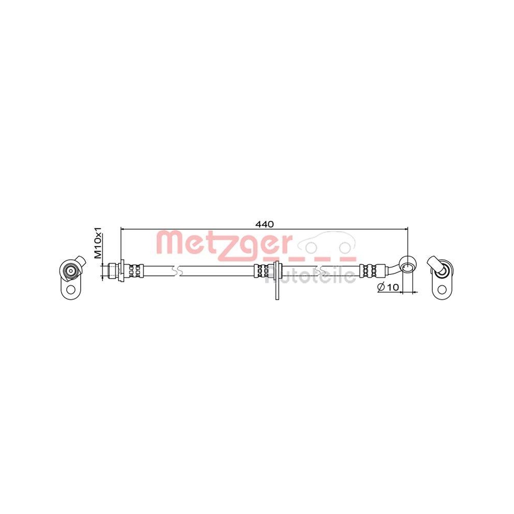 Bremsschlauch METZGER 4111847 für HONDA, Vorderachse links