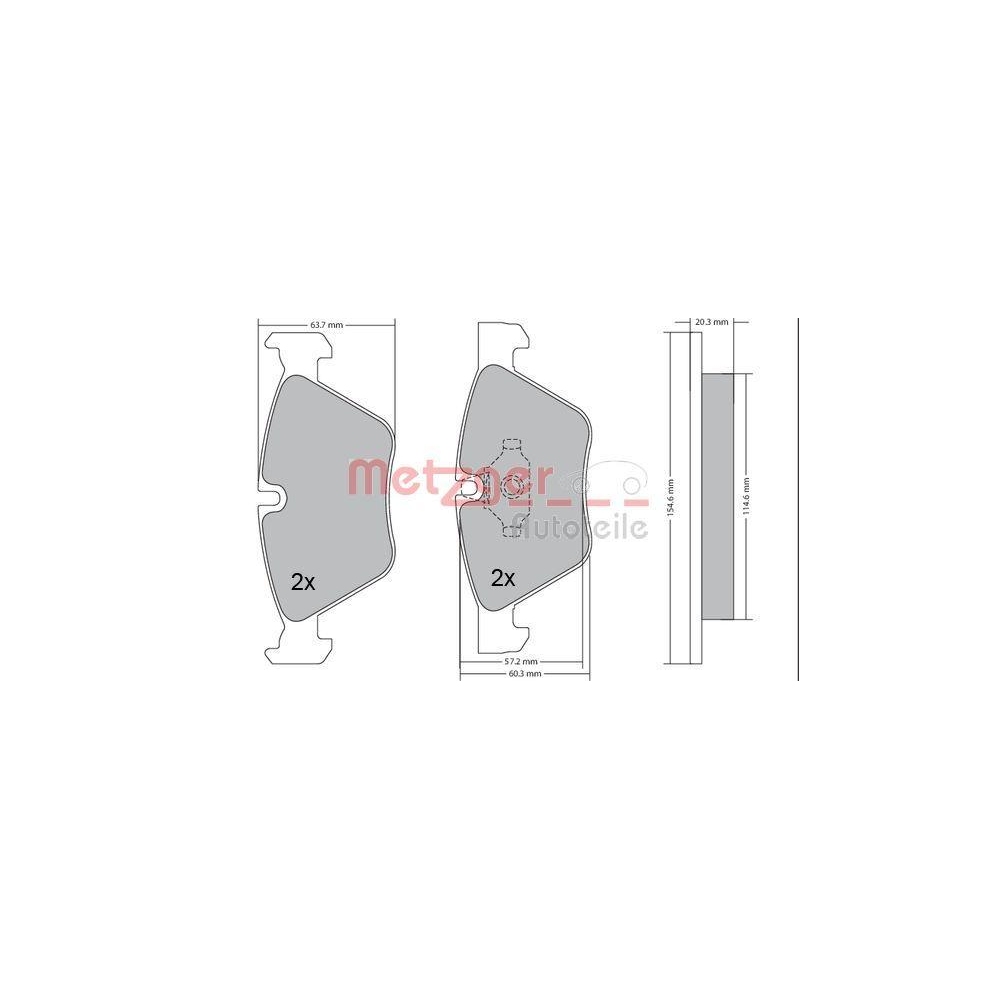 Bremsbelagsatz, Scheibenbremse METZGER 1170078 für BMW, Vorderachse