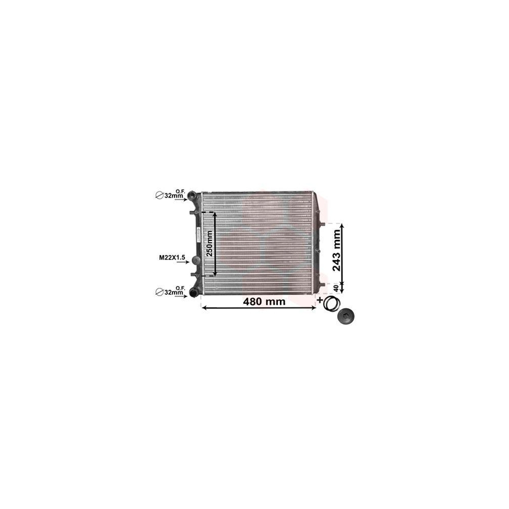 Kühler, Motorkühlung VAN WEZEL 76002005 *** IR PLUS *** für SKODA