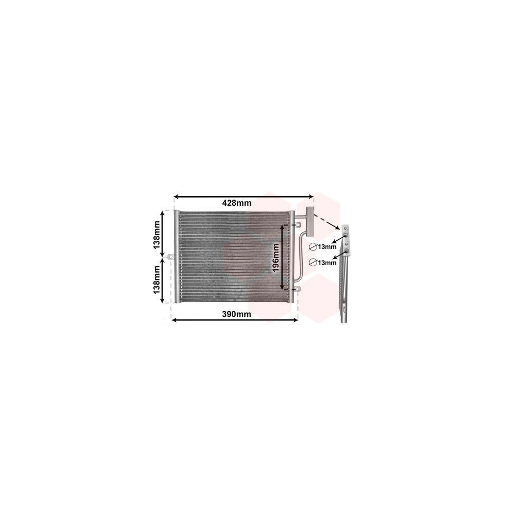 Kondensator, Klimaanlage VAN WEZEL 74005038 für PORSCHE, vorne links