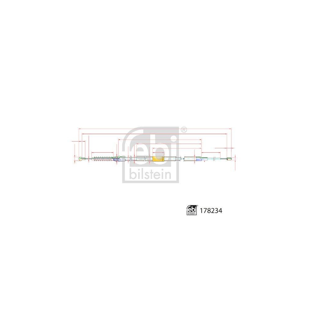 Seilzug, Feststellbremse FEBI BILSTEIN 178234 für VW, hinten links