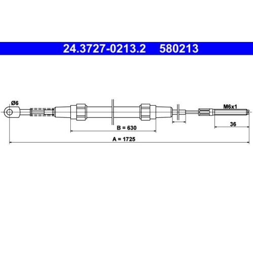 Seilzug, Feststellbremse ATE 24.3727-0213.2 für BMW, hinten