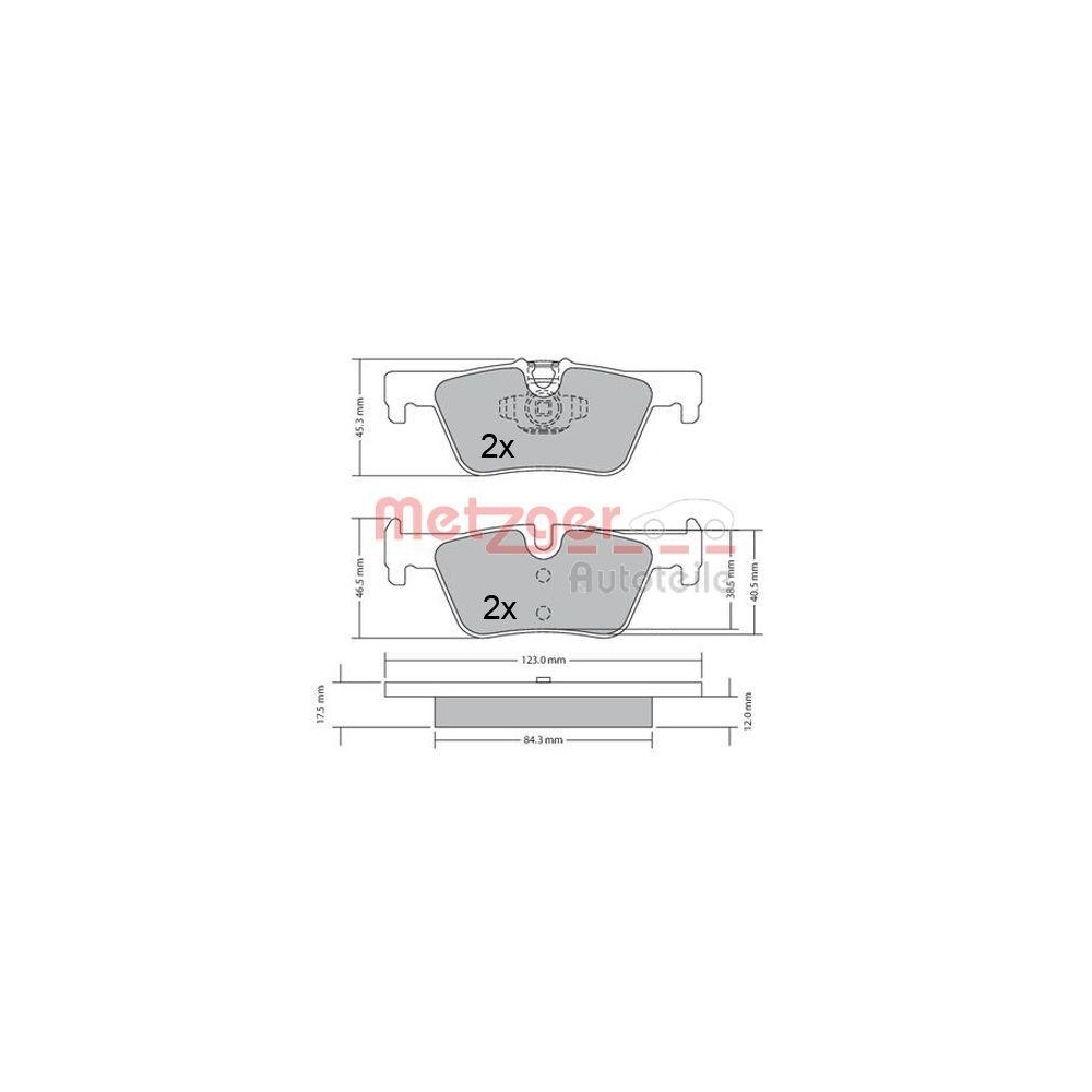 Bremsbelagsatz, Scheibenbremse METZGER 1170368 für BMW, Hinterachse