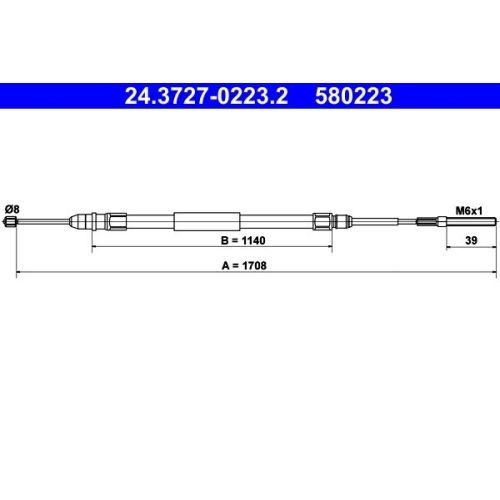 Seilzug, Feststellbremse ATE 24.3727-0223.2 für BMW, hinten rechts