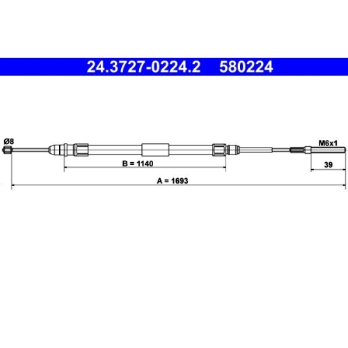Seilzug, Feststellbremse ATE 24.3727-0224.2 für BMW, hinten links