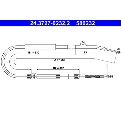 Seilzug, Feststellbremse ATE 24.3727-0232.2 für BMW, hinten links