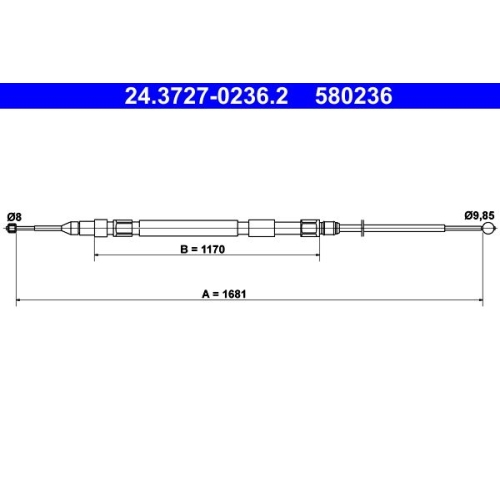 Seilzug, Feststellbremse ATE 24.3727-0236.2 für BMW, hinten links