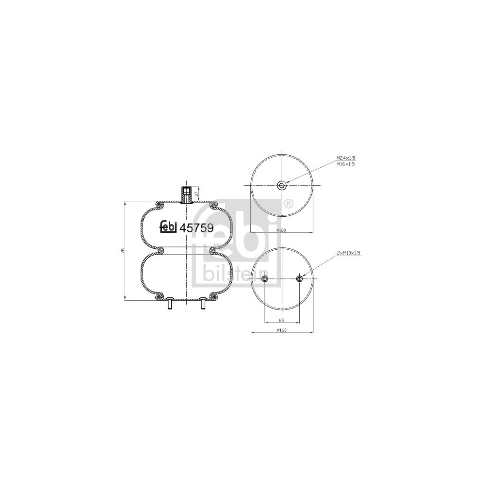 Febi Bilstein 1x 45759 Luftfederbalg