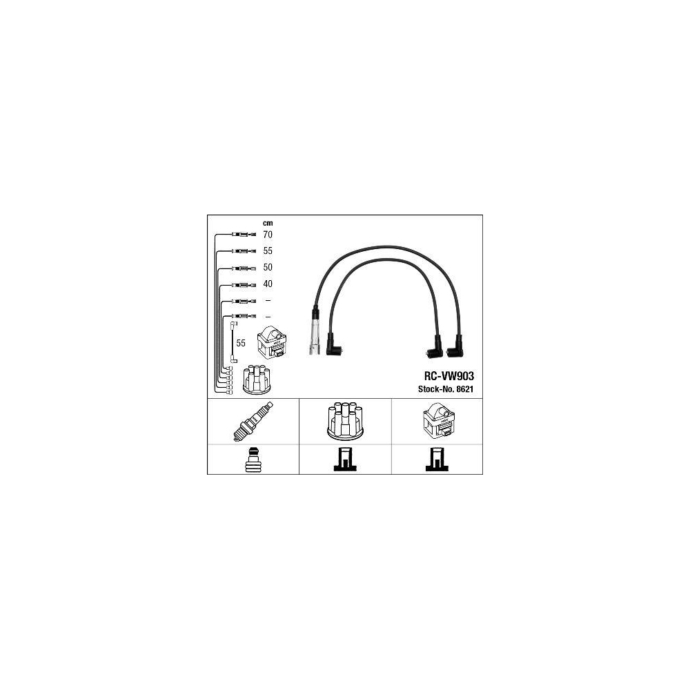 Zündleitungssatz NGK 8621 für AUDI SEAT SKODA VW LAMBORGHINI BENTLEY
