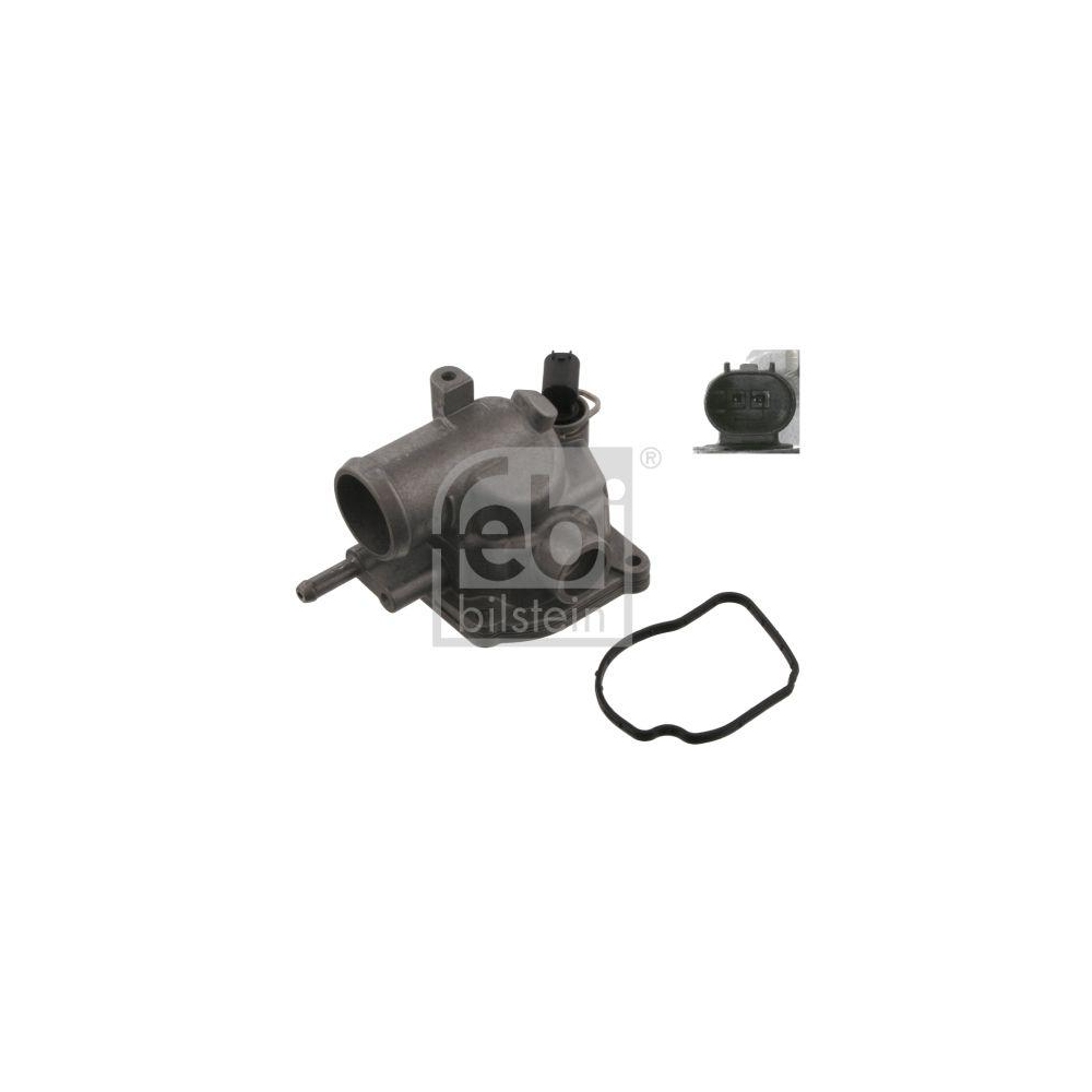 Febi Bilstein 37456 Thermostat mit Gehäuse, Dichtung und Temperatursensor , 1 Stück