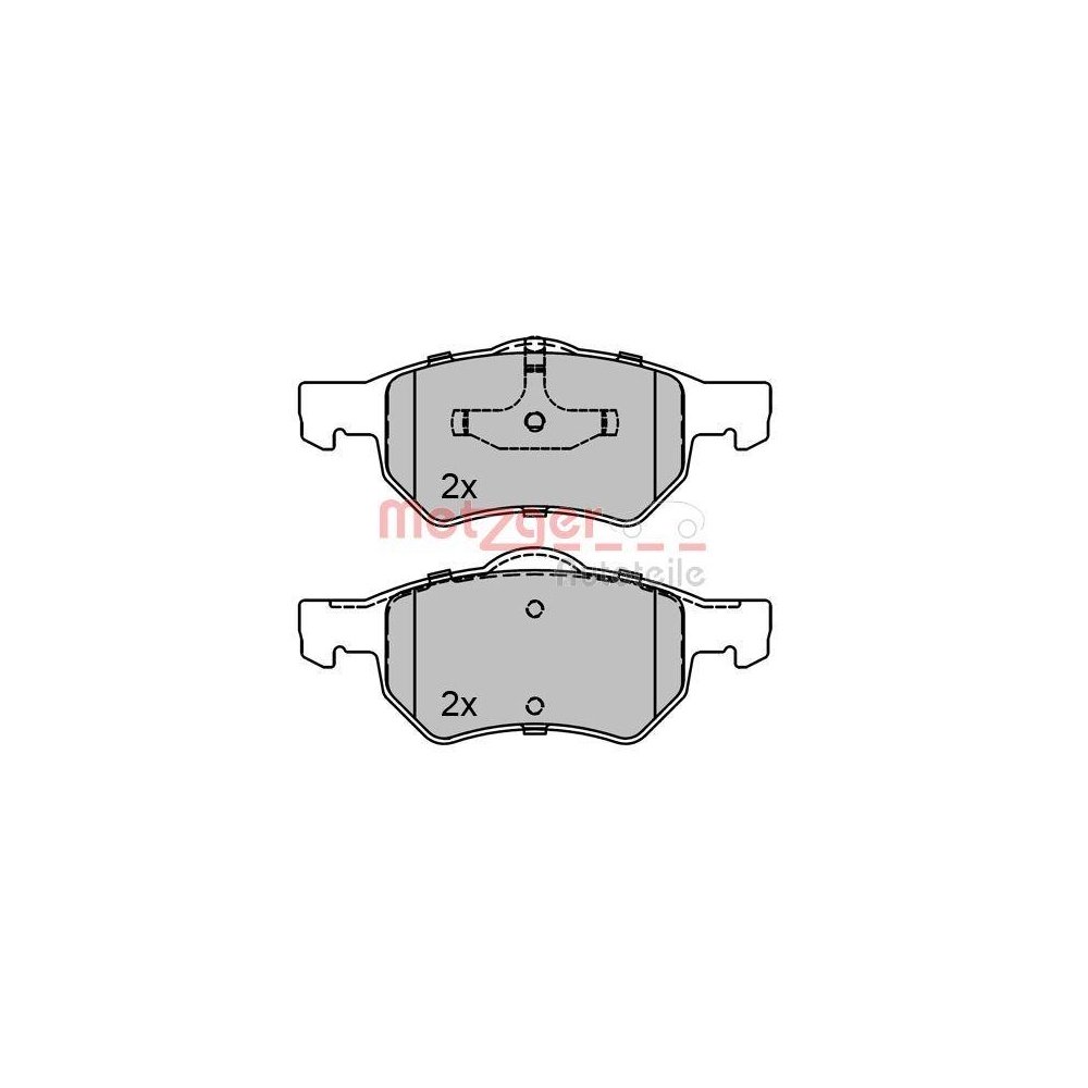 Bremsbelagsatz, Scheibenbremse METZGER 1170756 f&uuml;r CHRYSLER, Vorderachse