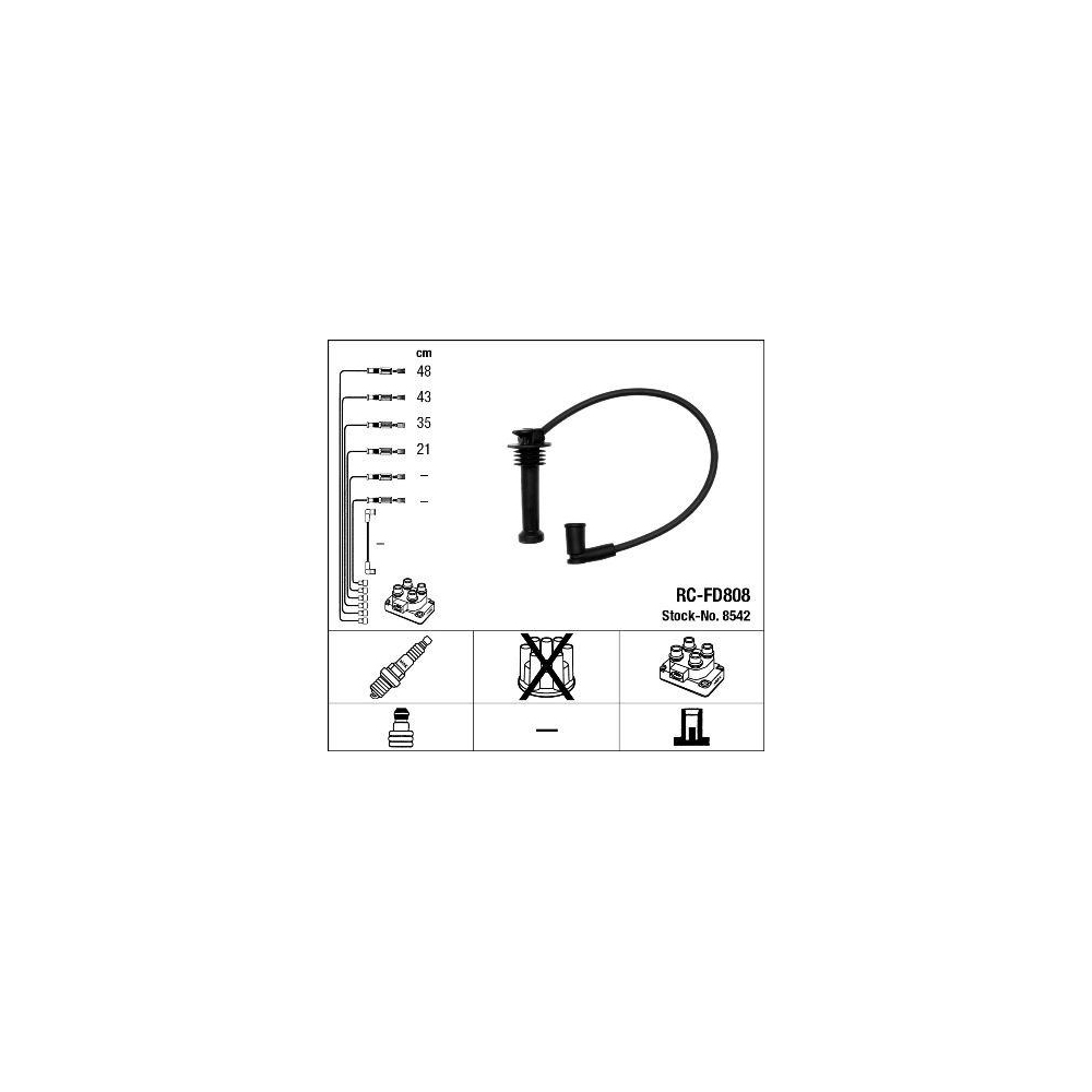 Zündleitungssatz NGK 8542 für FORD