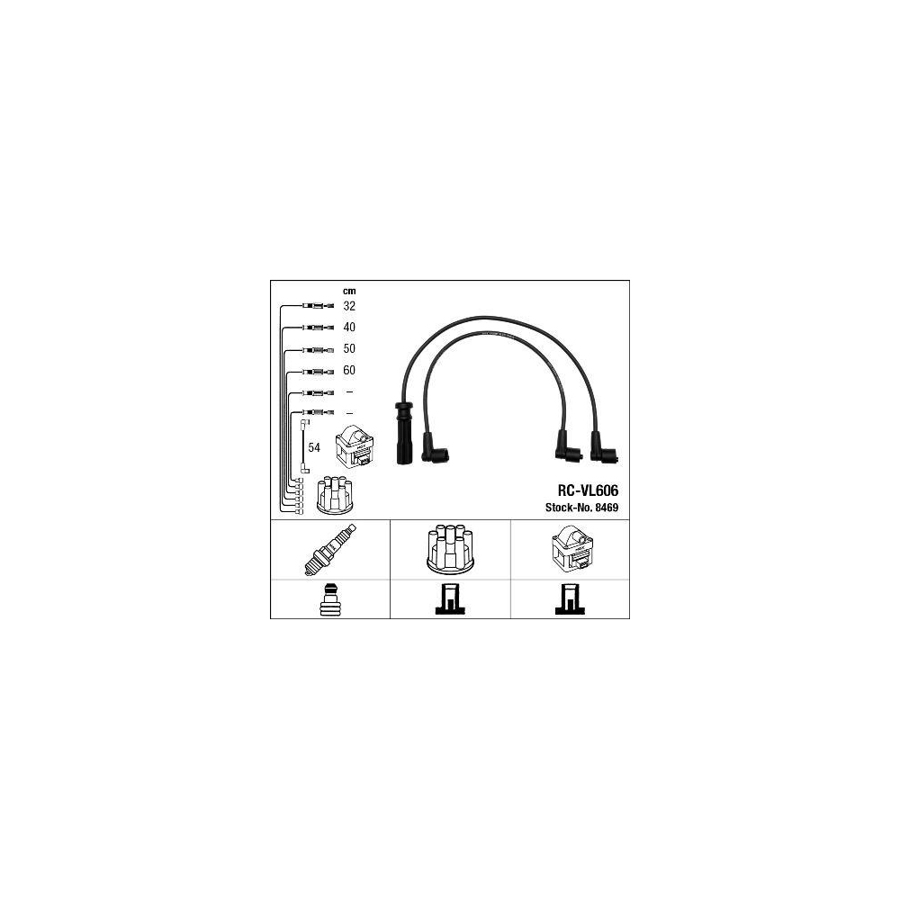Zündleitungssatz NGK 8469 für VOLVO, für Fahrzeuge mit Zündverteiler