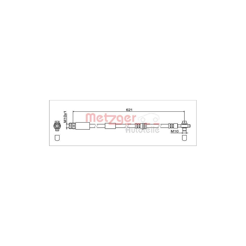 Bremsschlauch METZGER 4112032 für AUDI SEAT SKODA VW VAG, Vorderachse links