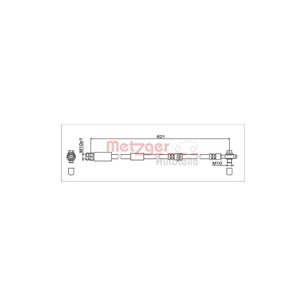 Bremsschlauch METZGER 4112032 für AUDI SEAT SKODA VW VAG, Vorderachse links