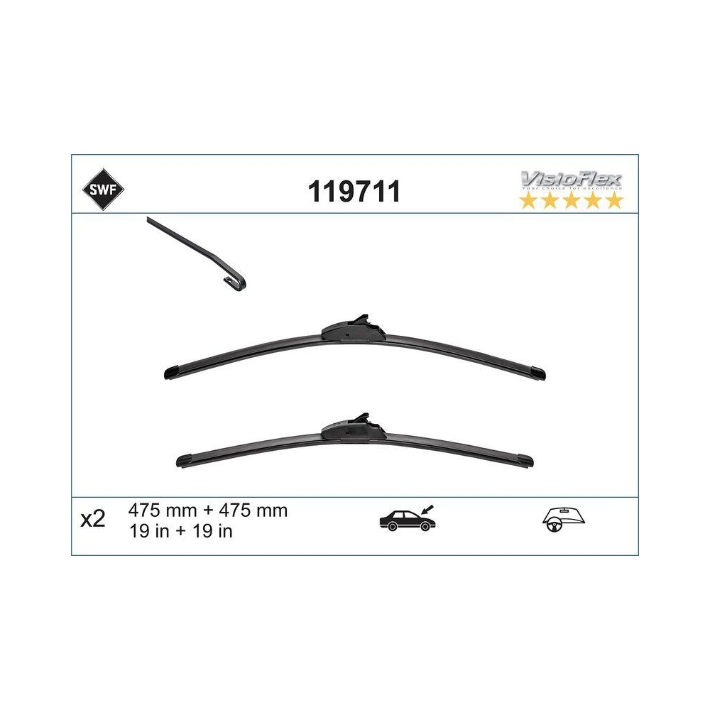 SWF VisioFlex Umrüstung (x2) Wischerblatt 119711