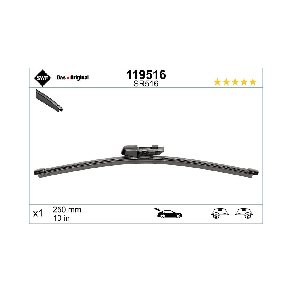 SWF VisioFlex Heck OE (x1) Wischerblatt 119516