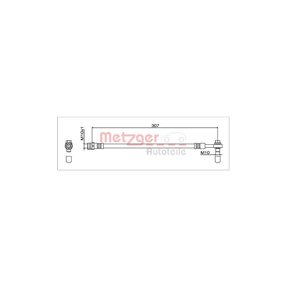 Bremsschlauch METZGER 4112041 GREENPARTS für AUDI VAG, Hinterachse links