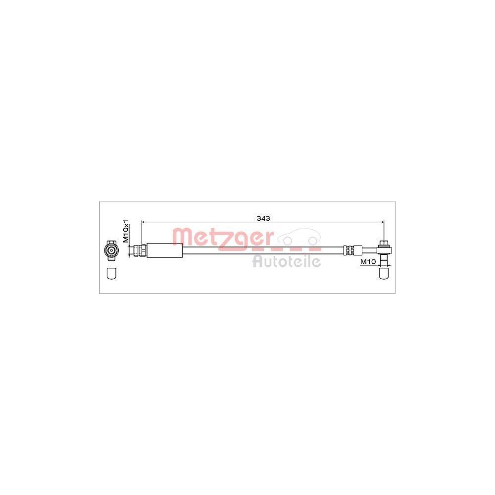 Bremsschlauch METZGER 4112042 GREENPARTS für AUDI VAG, Hinterachse links